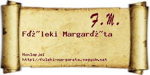 Füleki Margaréta névjegykártya